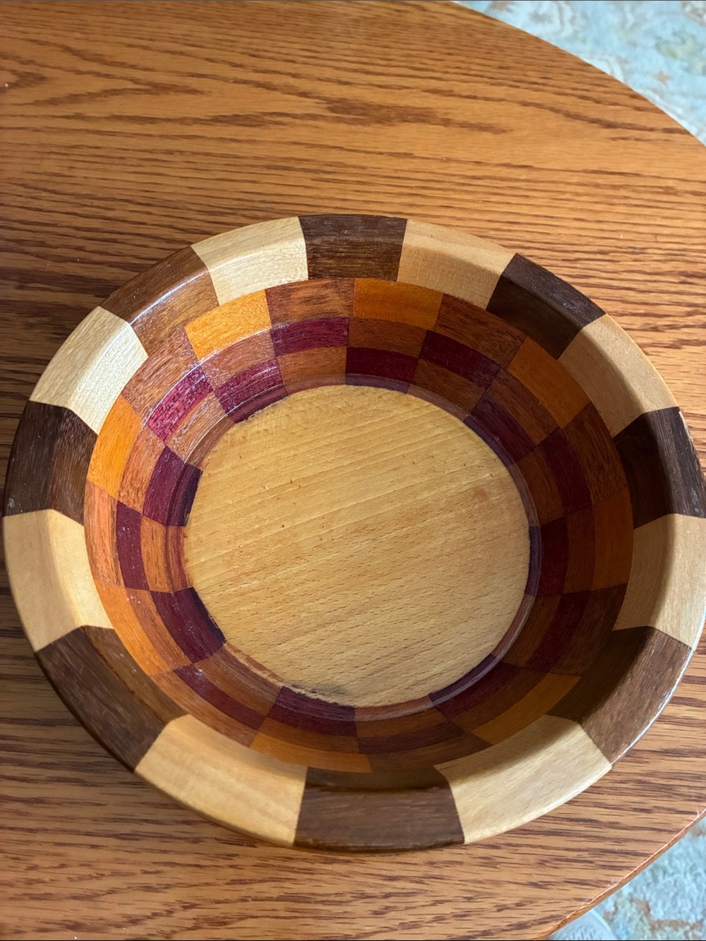 Handcrafted Multicolor Wooden Serving Bowl